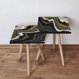 Hanah home 2Shp74 - white whiteblackgoldblack nesting table (2 pieces) | ePonuda.com