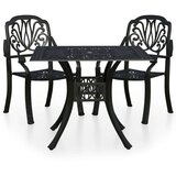  3-dijelni bistro set od lijevanog aluminija crni | shoptok.hr