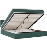 vidaXL Otomanska postelja z vzmetnico & LED temno zelena 160x200cm, (22012056) | Shoptok.si