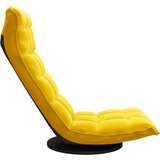 vidaXL Vrtljiv talni stol rumen žamet | Shoptok.si