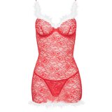 Kotek Kristinella Babydoll & Thong Red-White S/M | Shoptok.si