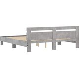  Okvir za krevet s uzglavljem i LED siva boja betona 200x200 cm | shoptok.hr