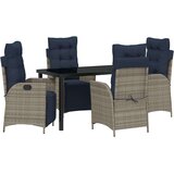  Vrtni set za objed s jastukom 5 pcs Siva i crna Ratan | shoptok.hr
