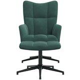  Stol za sproščanje s stolčkom temno zelen žamet, (20957996) | Shoptok.si