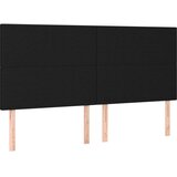 vidaXL LED posteljno vzglavje črno 180x5x118/128 cm blago | Shoptok.si
