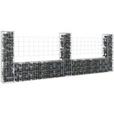 vidaXL Gabion košara U-oblike s 3 stebri železo 260x20x100 cm Cene