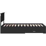  Krevetna konstrukcija s uzglavljem Crna i srebrna 100 x 200 cm | shoptok.hr