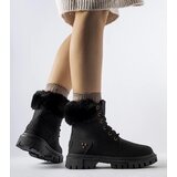 Gemre Black boots with decorative fur by Alberta | Shoptok.si