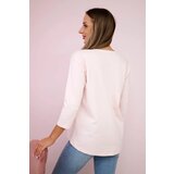 Kesi Blouse with graphics and colorful bow 3D powder pink | Shoptok.si