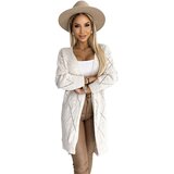 Numoco Women's cardigan with a longer back - beige | shoptok.hr