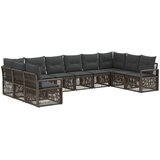 vidaXL Vrtna sedežna garnitura 10 pcs Siva poli ratan, (5000269418) | Shoptok.si