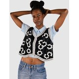 Blue Tomato Crochet Vest Pulover black & white Cene