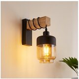 Brilagi Zidna svetiljka WOOD GLASS 1xE27/60W/230V borovina/crna/zadimljeno braon | Eponuda.com