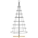 vidaXL božično stožčasto drevo z stojalom Črna 210 cm Jeklo | Shoptok.si