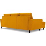 Cosmopolitan Design Gorčično rumena raztegljiva kotna sedežna garnitura s prostorom za shranjevanje iz rebrastega žameta (levi kot/z ležalnikom) Kyoto – | Shoptok.si