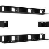  Set TV komoda 8 kom. Crni hrast Konstruirano drvo Crna 100 x 30 x 30 cm | shoptok.hr