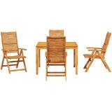  Vrtni set za objed 5 kom. Smeđa Čvrsto drvo akacije 110 x 110 x 75 cm | Shoptok.si