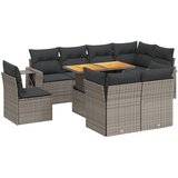 Maison Chic Seti vrtnega pohištva - Vrtna garnitura - Vrtni pohištvo set 9-delna z blazinami siv poli ratan, (21797041) | Shoptok.si