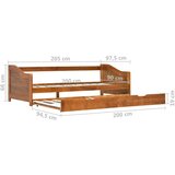  Izvlečni posteljni okvir medeno rjav iz borovine 90x200 cm | Shoptok.si