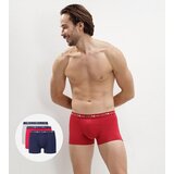 DIM COTTON STRETCH BOXER 3x - Men's boxers 3 pcs - dark blue - dark red - gray | shoptok.hr