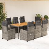 vidaXL 9-dijelni vrtni blagovaonski set sivi od poliratana | shoptok.hr