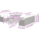  Vrtna garnitura - 10-dijelni set vrtnih sofa s jastučićima crni poliratan akacija | shoptok.hr