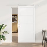 vidaXL Klizna vrata s hardverskim setom Bijela 93x202 cm Čvrsto drvo Bor Cijene
