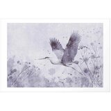  Plakat - Majestic Flight - crane in flight in a monochromatic cool color palette 60x40 Bez okvira s margom | shoptok.hr