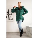 Kesi Insulated sweatshirt with a longer back and pockets dark green | shoptok.hr