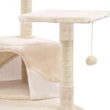 vidaXL penjalica za mačke sa stupovima za grebanje od sisala 203 cm bež i bijela | shoptok.hr