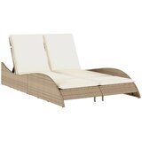 Maison Chic Ležalnik - Sončna ležalnik z blazino bež 114x205x73 cm poli ratan, (22043176) | Shoptok.si