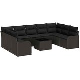  Sjedeća garnitura za vrt 10 kom. Crna poliratan 55 x 55 x 37 cm | shoptok.hr