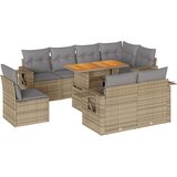  9-dijelni set vrtnih sofa s jastucima bež od poliratana | shoptok.hr