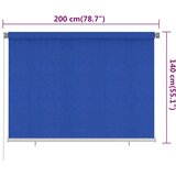  Vanjska roleta za zamračivanje 200 x 140 cm plava HDPE | shoptok.hr