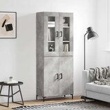vidaXL Visoka komoda betonsko siva 69,5x34x180 cm inženirski les | Shoptok.si