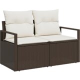  Vrtna garnitura - 9-dijelni set vrtnih sofa s jastucima smeđa poli ratan | shoptok.hr