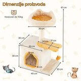 SUPERHOME Maca Kutak grebalica i kućica za mačke 61cm Bež | Eponuda.com