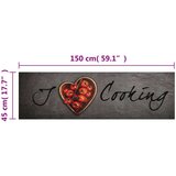  Tepih perivi s natpisom Cooking 45x150 cm baršunasti | shoptok.hr