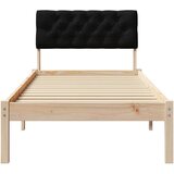  Okvir kreveta Smeđa i crna 75 x 190 cm Masivna borovina | shoptok.hr