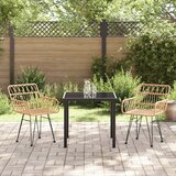  Vrtni set za objed 3 pcs Smeđa Čelik s prahom premazan | shoptok.hr