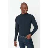 Trendyol Navy Blue Men's Fitted Slim Fit Half Turtleneck Corduroy Knitwear Sweater Cene