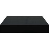  Plutajuća zidna polica visoki sjaj crna 23 x 23,5 x 3,8 cm MDF | shoptok.hr