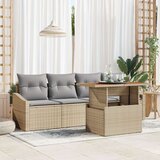  vrtni kavč set set 5 bež ratan, pena, steklo vrtni kavč set, (22065025) Cene