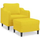 vidaXL Fotelja s tabureom svjetložuta 60 cm od tkanine Cijene