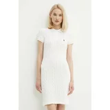 Polo Ralph Lauren Bombažna obleka bela barva, 211943139