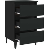 vidaXL noćni ormarić s metalnim nogama crni 40 x 35 x 69 cm | shoptok.hr