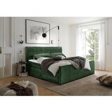 MID.YOU POSTELJA BOXSPRING 180 cm x 200 cm , tekstil, leseni material olivno zelena | Shoptok.si