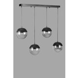 Opviq Küre 4 Lü Sıralı siyah Füme Camlı Sarkıt dark grey chandelier | ePonuda.com