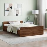 Maison Chic posteljni okvir - dvoposteljna postelja - zakonska postelja z vzglavjem in vznožjem rjavi hrast 120x200 cm-J16191, (21771203) | Shoptok.si