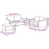  3-dijelni set sofa s jastucima svjetložuti od tkanine | shoptok.hr